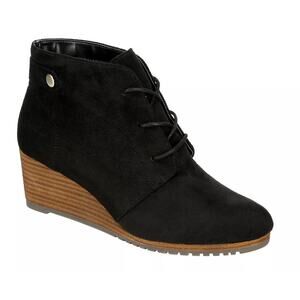 Dr Scholls Conquer Wedge Boots 9 Black Ankle Booties Boho Western Dr. Scholl's